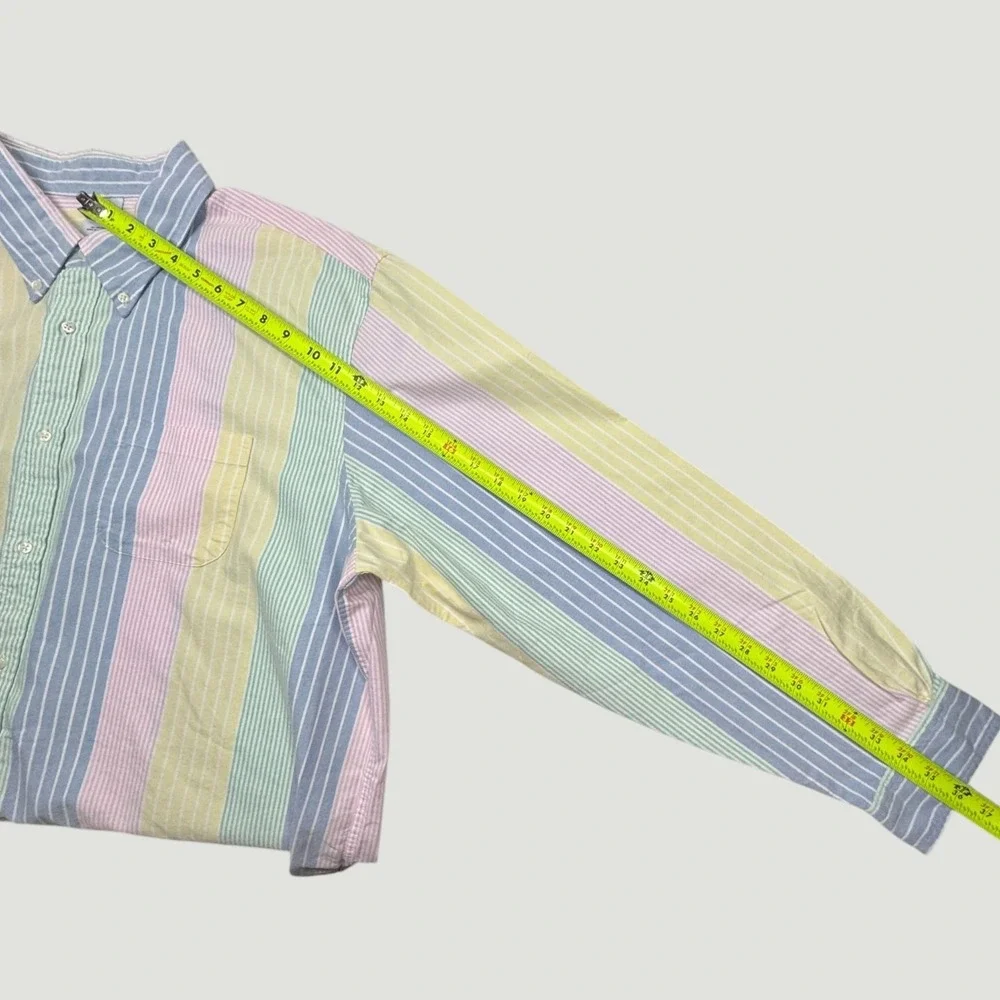 Brooks Brothers The Friday Oxford Shirt Mens XXL Multi Color Pastel Stripe‎ NEW